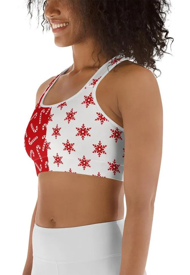 Two Patterned Christmas Sports Bra