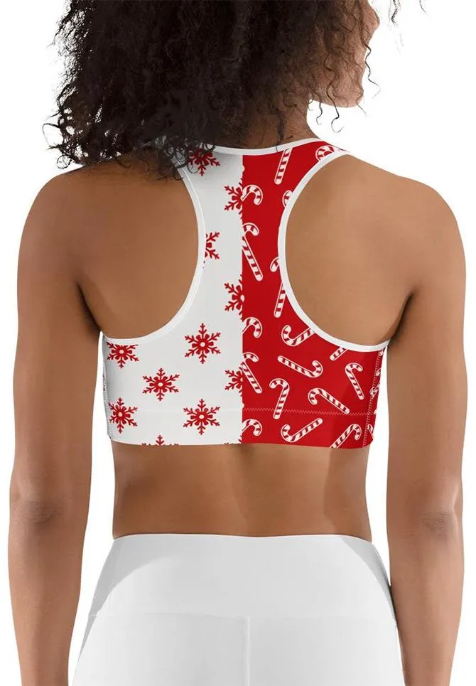 Two Patterned Christmas Sports Bra