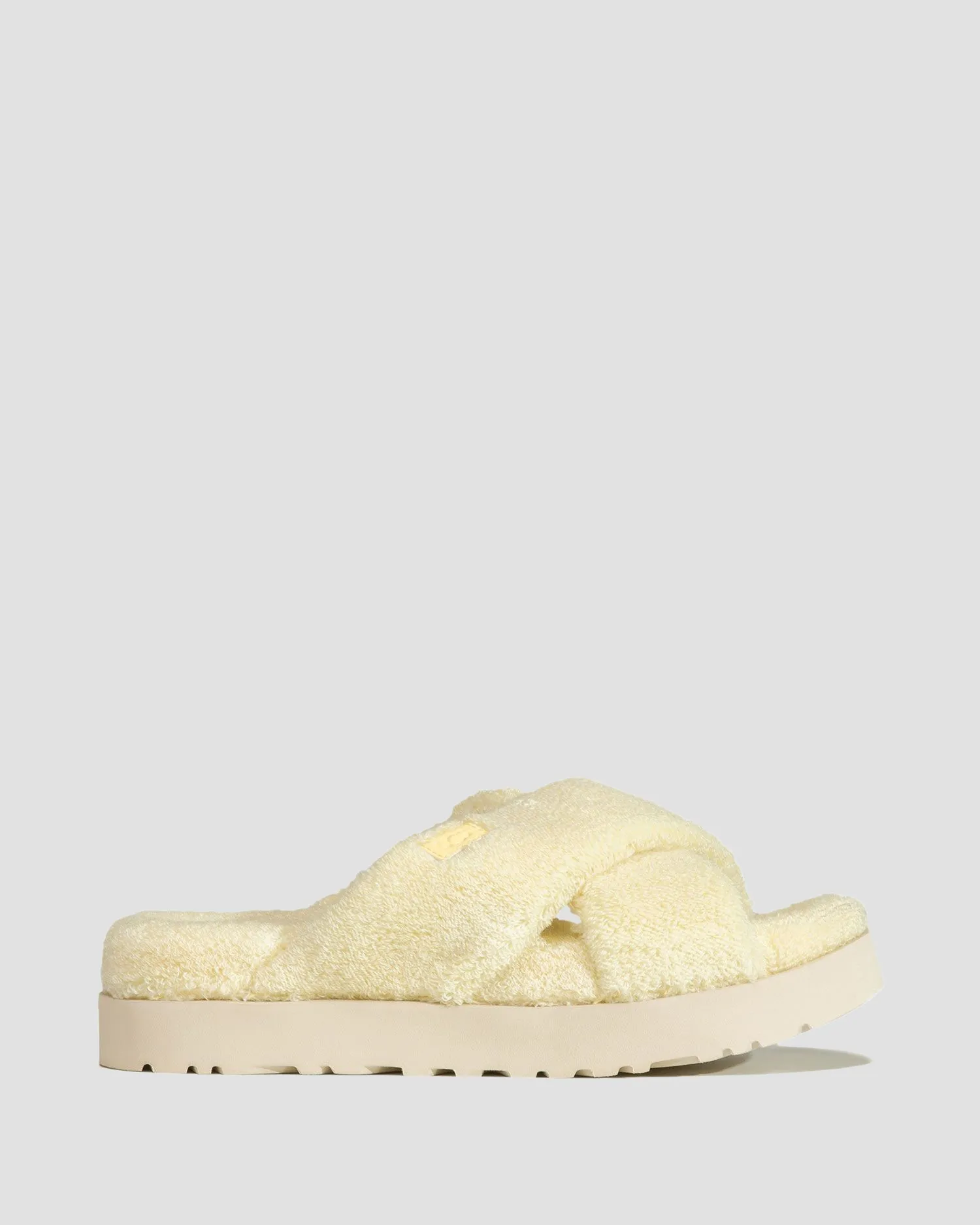 UGG FUZZ SUGAR TERRY CROSS sliders 1126385-banana-pudding