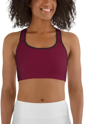 Wine Burgundy Sports Bra