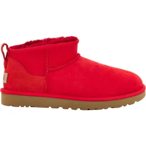 Women's UGG Classic Ultra Mini Ribbon Red Sheepskin